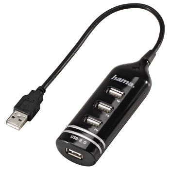 Hama / Hub 1:4, USB 2.0, bus-powered