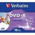 DVD+R Verbatim 4,7GB 10pcs Pack 16x JewelCase wide printable ret
