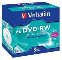 DVD-RW Verbatim 4,7GB  5pcs Jew SR         6x