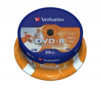 DVD-R  Verbatim 4,7GB 25pcs Pack Spin.WideP.PS 16x