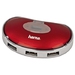 00078486 Hama USB 2.0 Hub 1:4, red